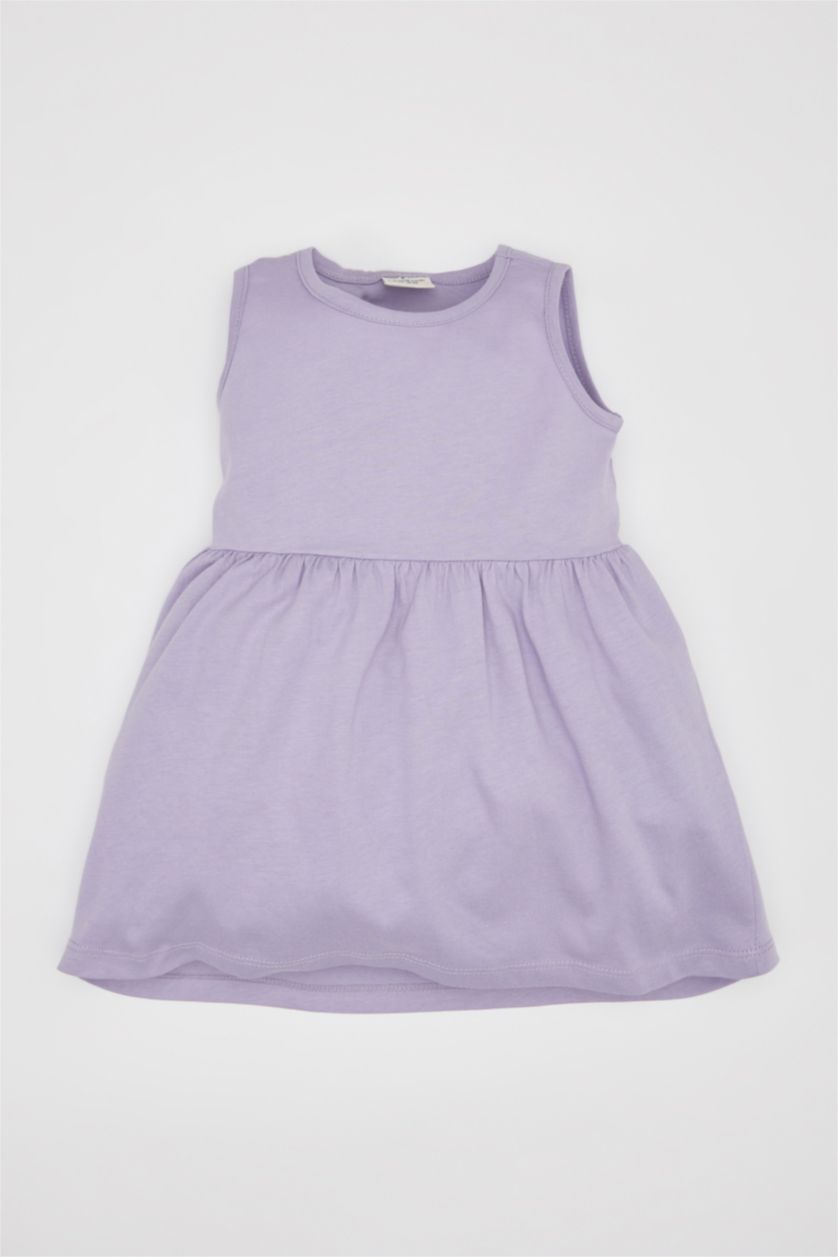 BABY GIRL Light Pink Baby Girl Patterned Sleeveless 2 Piece Dress