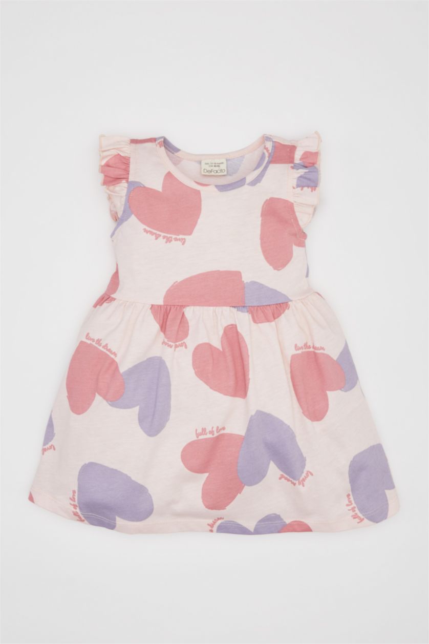 BABY GIRL Light Pink Baby Girl Patterned Sleeveless 2 Piece Dress
