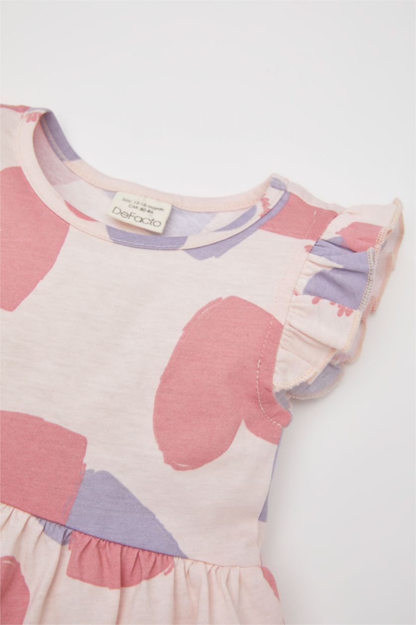 BABY GIRL Light Pink Baby Girl Patterned Sleeveless 2 Piece Dress