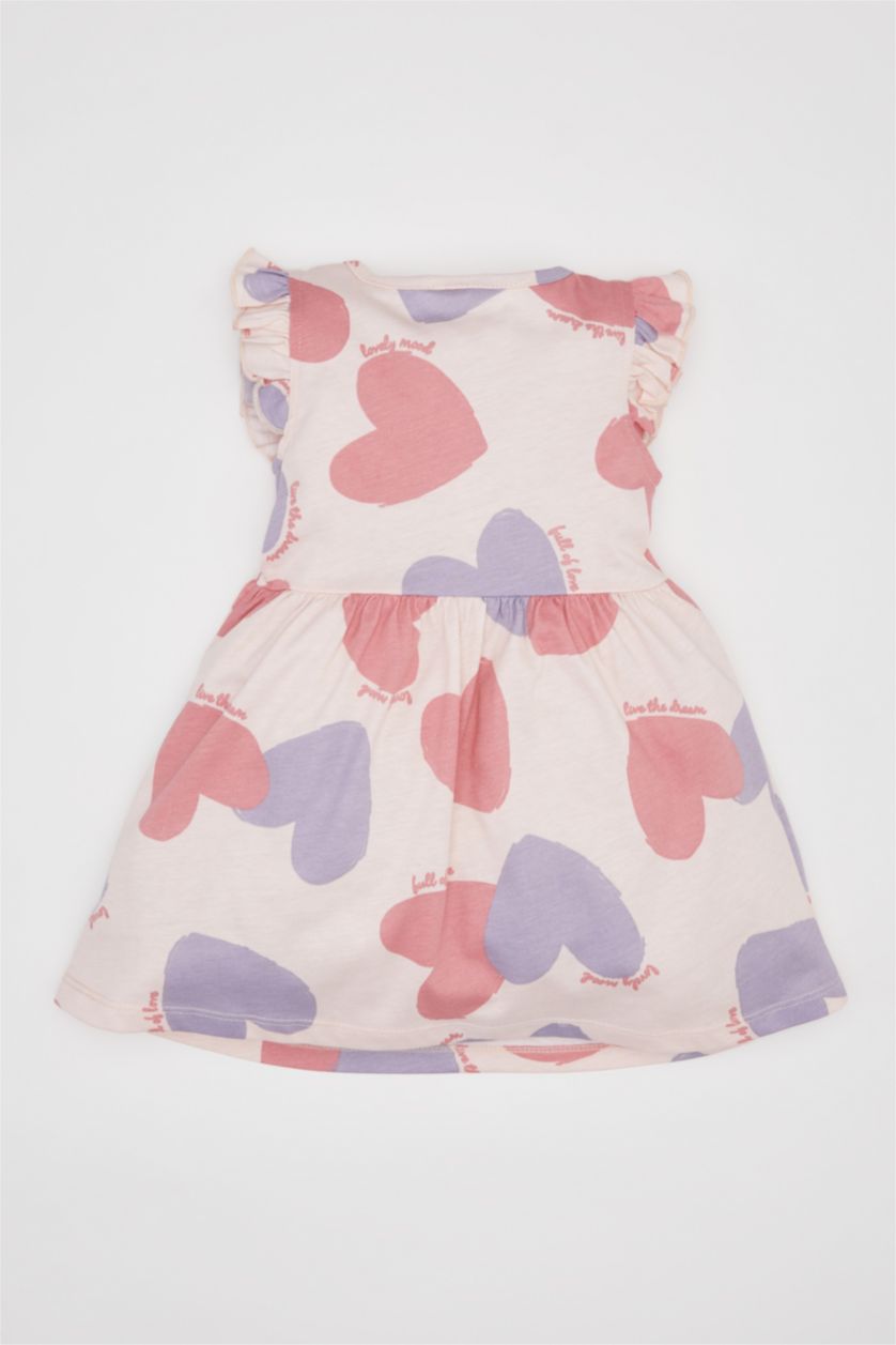 BABY GIRL Light Pink Baby Girl Patterned Sleeveless 2 Piece Dress