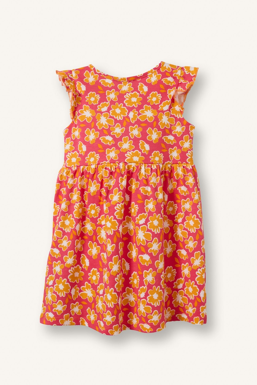 Baby Girls Coral Baby Girl Patterned 2 Piece Dress