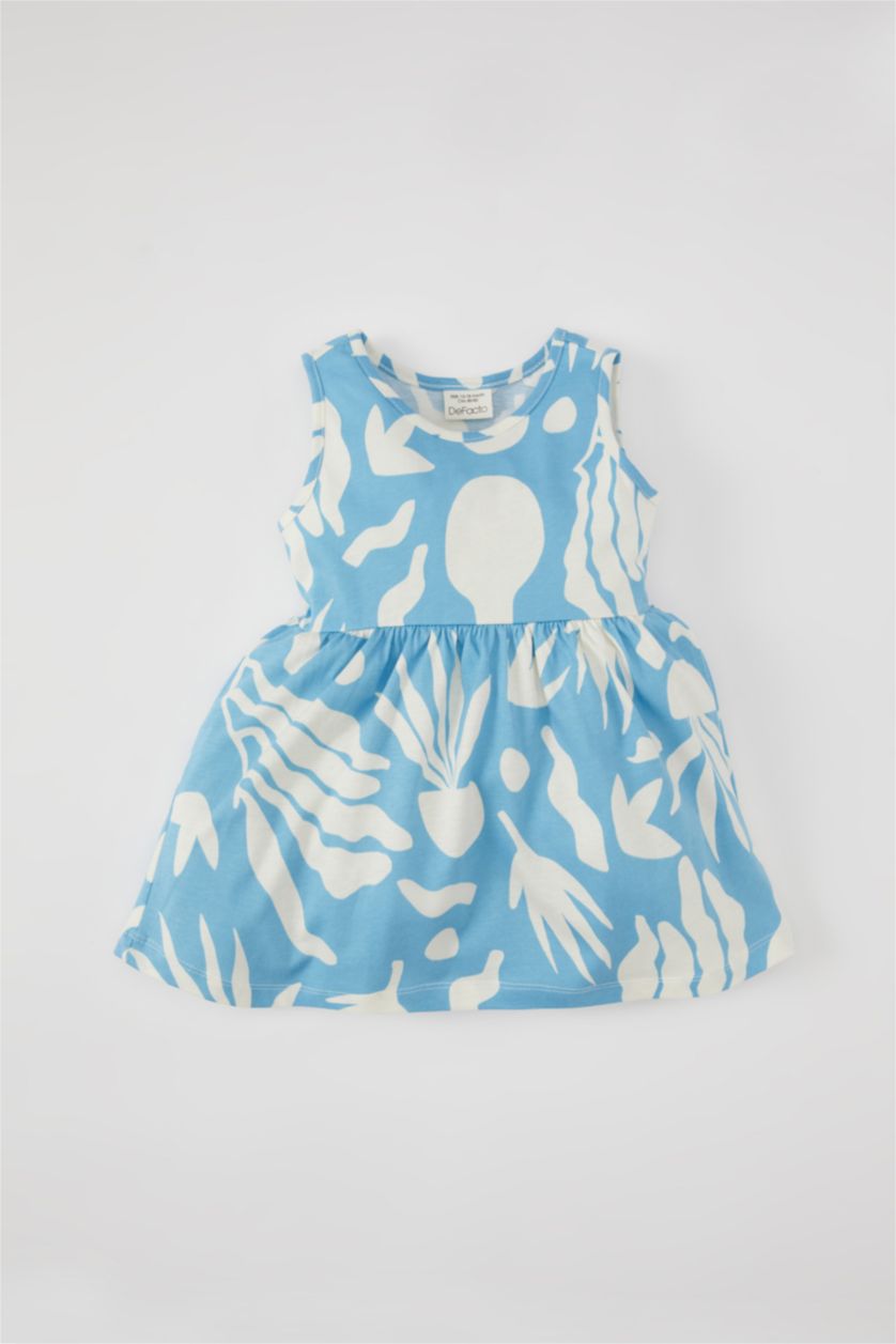 BABY GIRL Blue Baby Girl Patterned Sleeveless Dress
