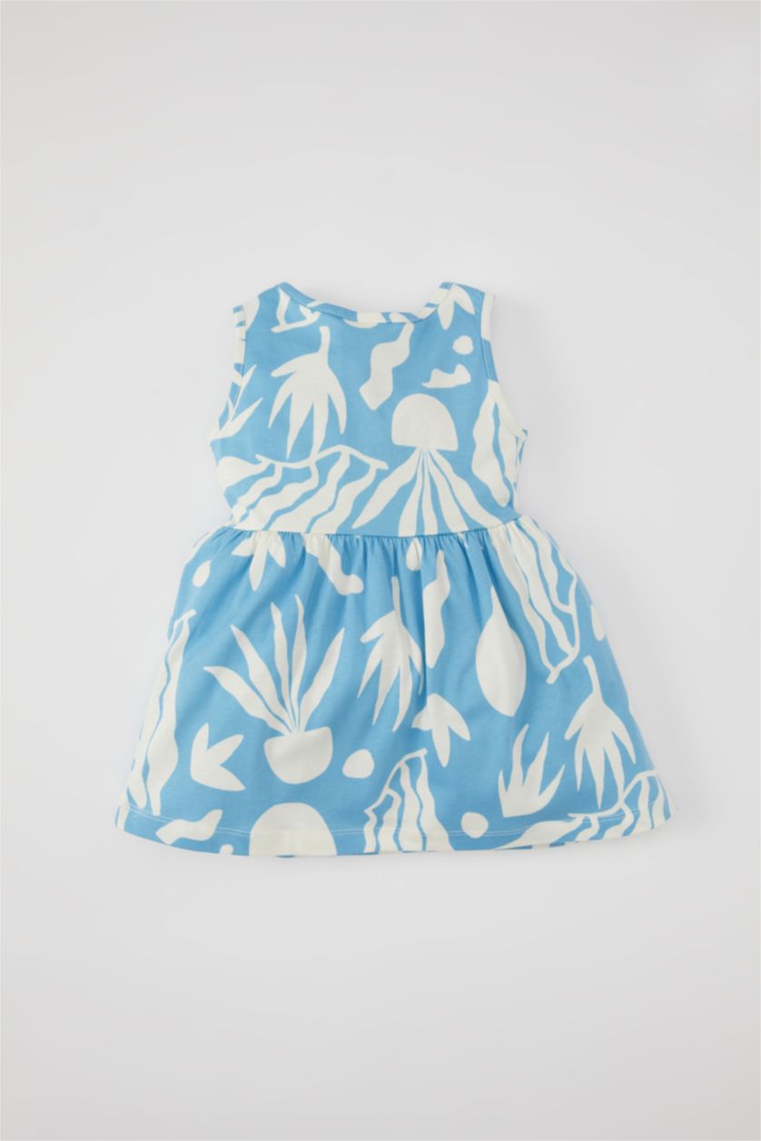 BABY GIRL Blue Baby Girl Patterned Sleeveless Dress