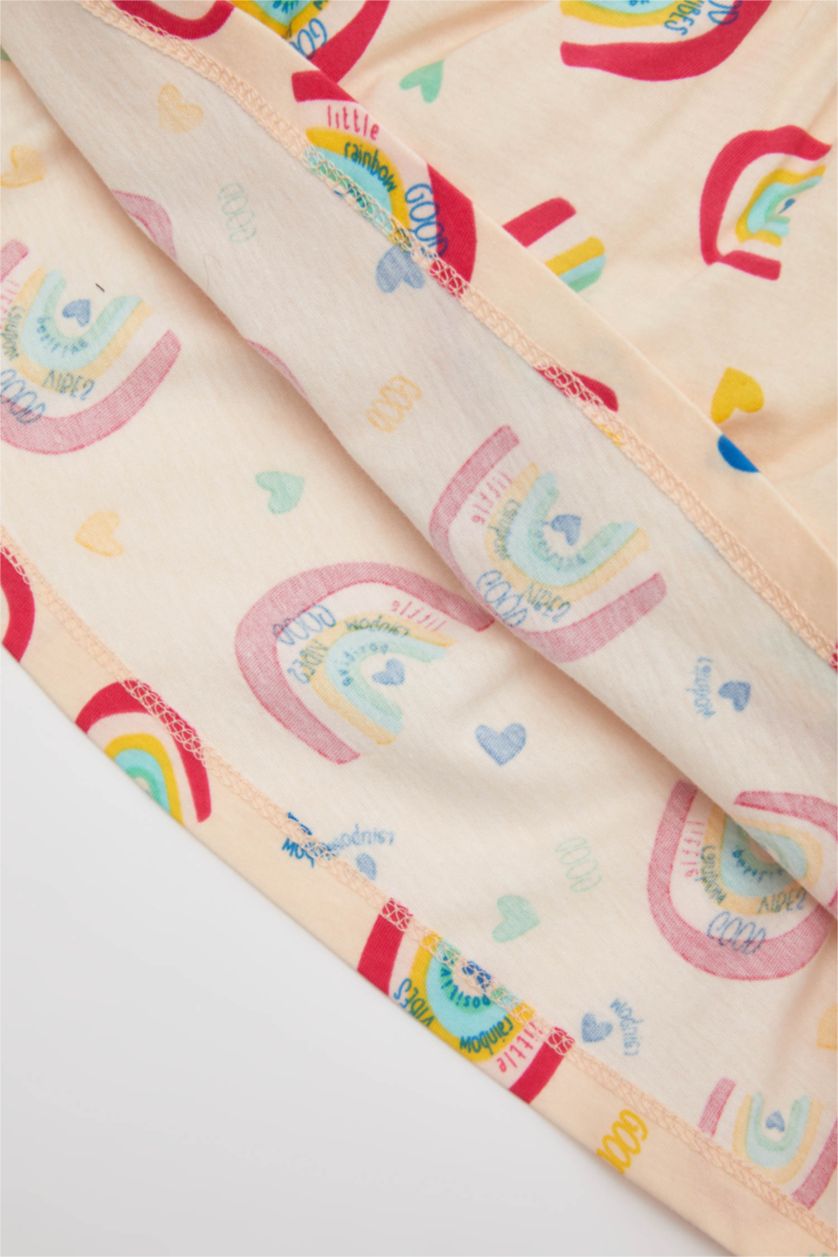 Kız Bebek Açık Pembe Kız Bebek Desenli Kolsuz Elbise