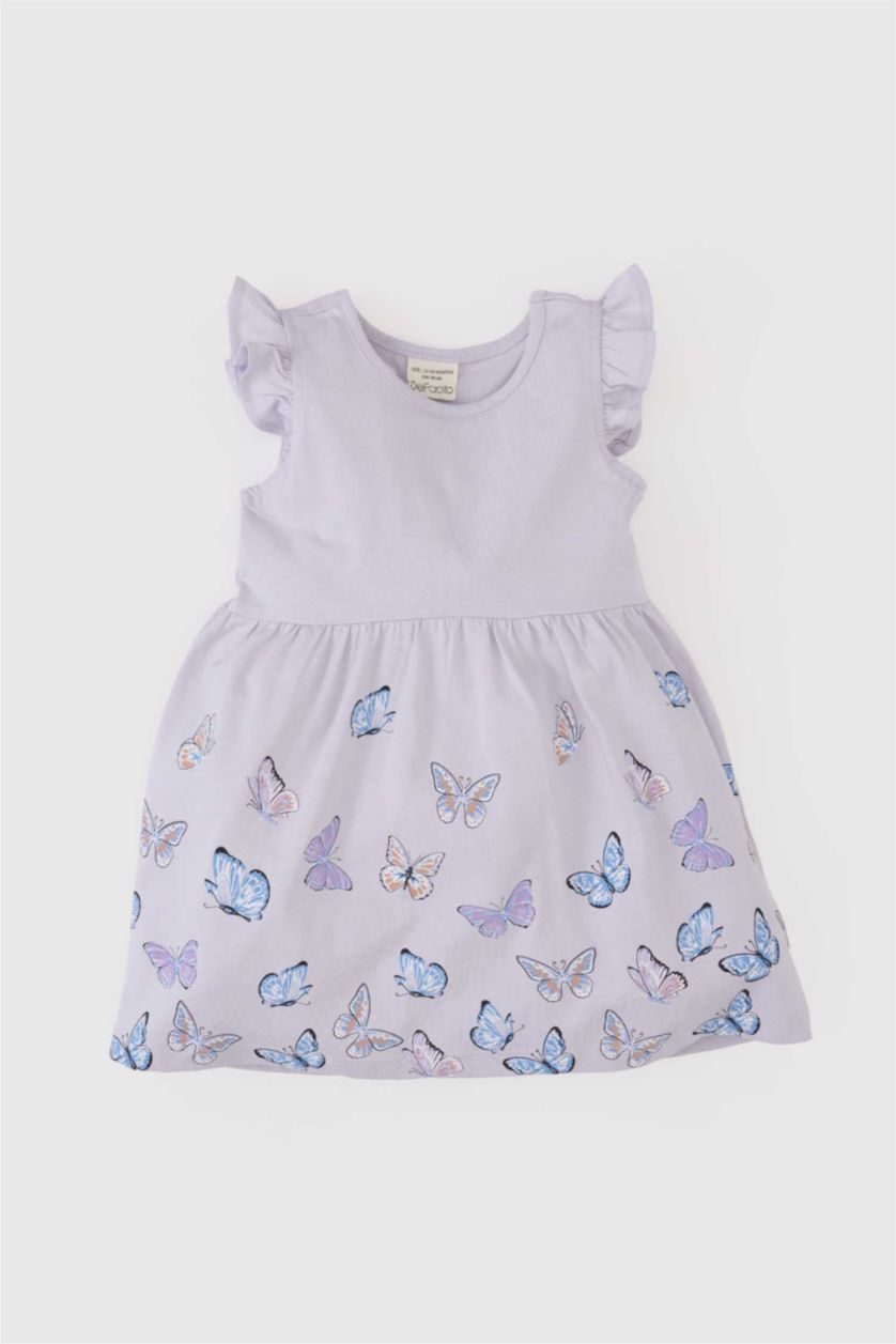 Baby Girl Lilac Baby Girl Floral Short Sleeve Dress