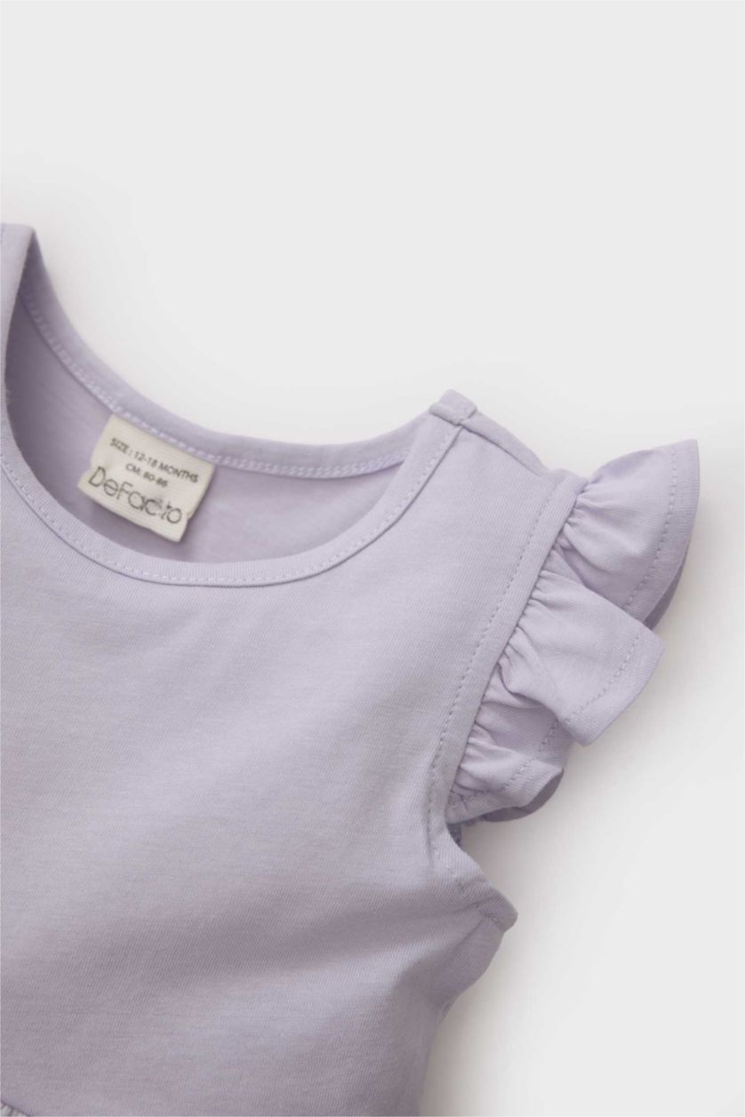 Baby Girl Lilac Baby Girl Floral Short Sleeve Dress