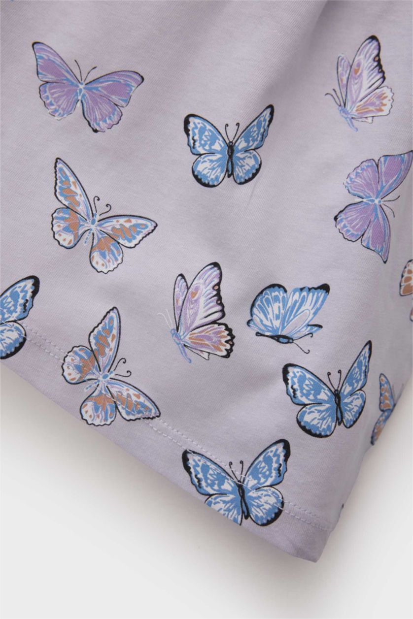 Baby Girl Lilac Baby Girl Floral Short Sleeve Dress