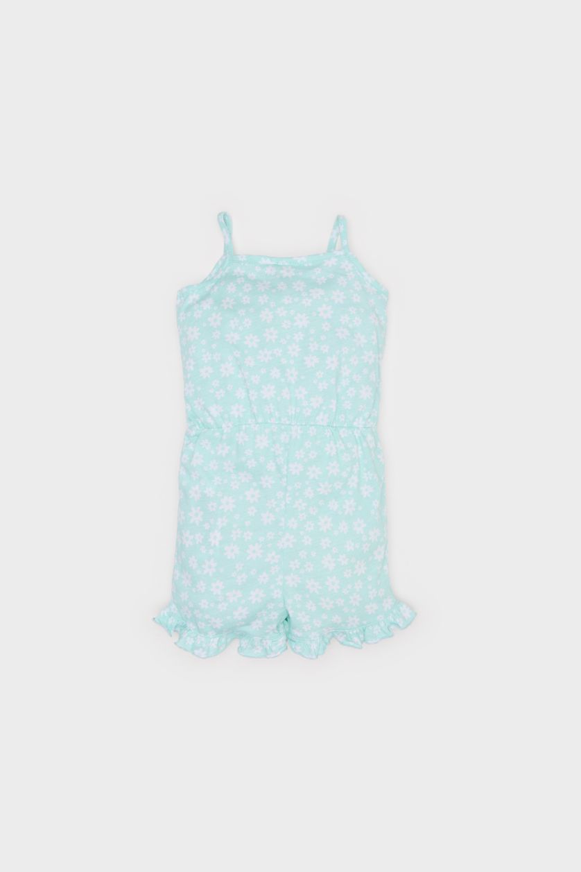 BABY GIRL Light Green Baby Girl Patterned Suspender Jumpsuit