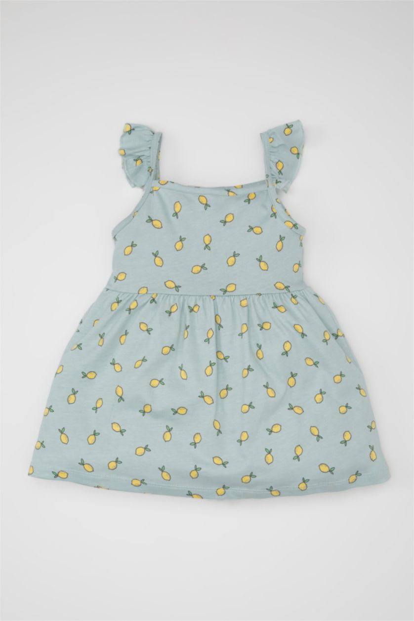BABY GIRL Light Blue Baby Girl Patterned Sleeveless Dress