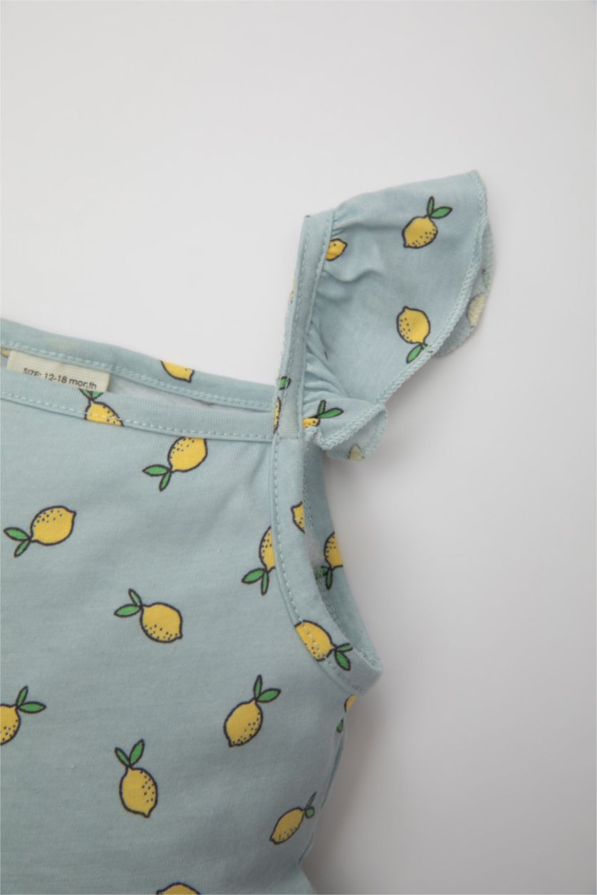 BABY GIRL Light Blue Baby Girl Patterned Sleeveless Dress