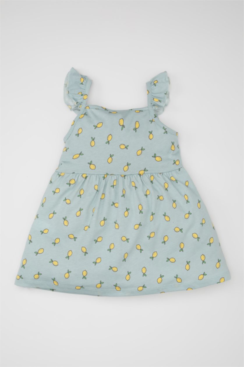 BABY GIRL Light Blue Baby Girl Patterned Sleeveless Dress