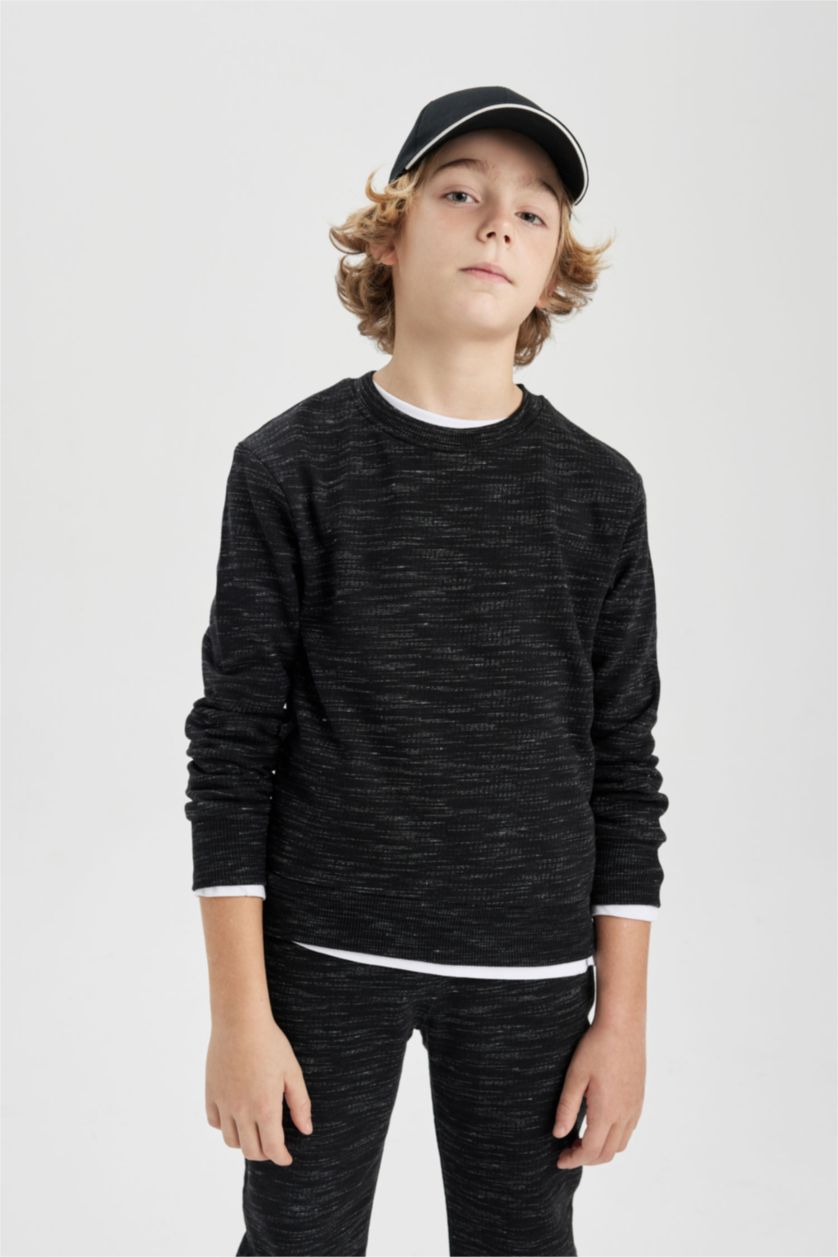 Boys & Teens Black Boy Crew Neck Sweatshirt