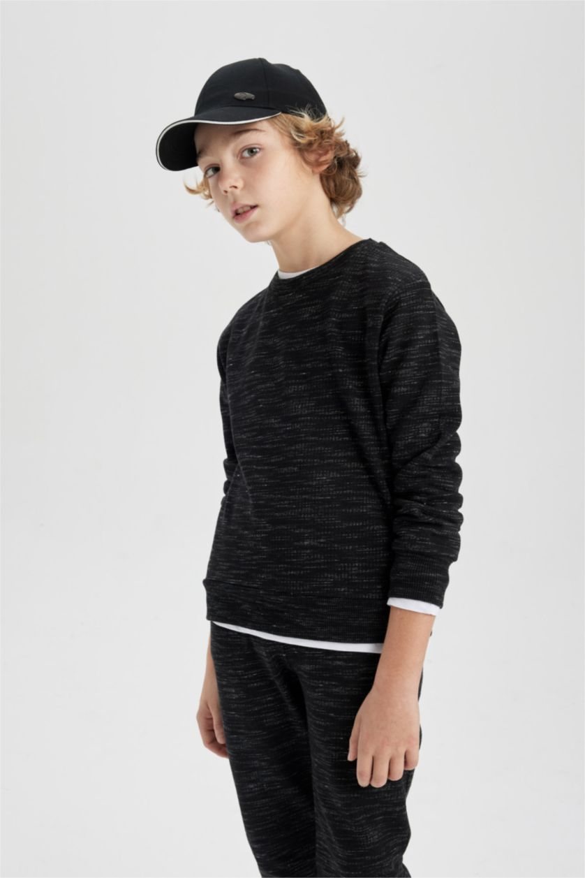 Boys & Teens Black Boy Crew Neck Sweatshirt