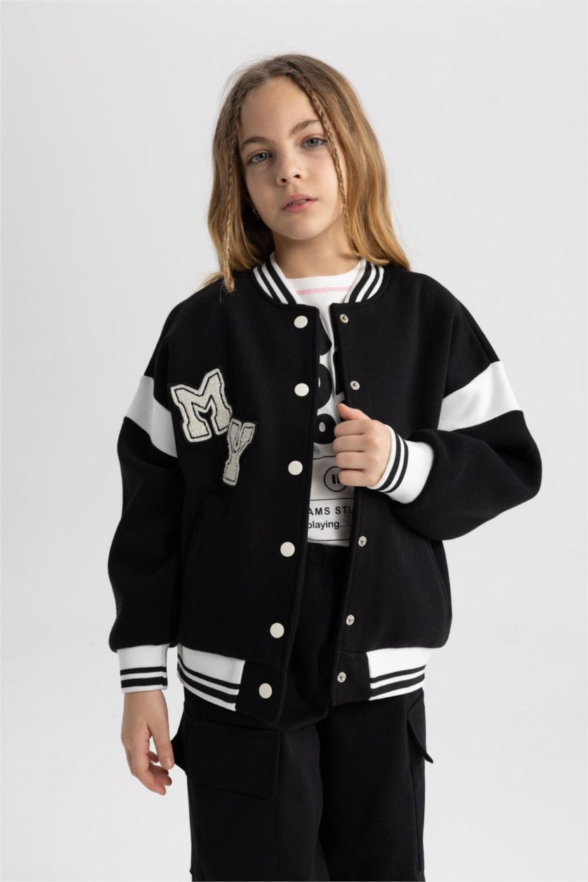 Девочки и подростки Черный Кардиган с круглым вырезом для девочек