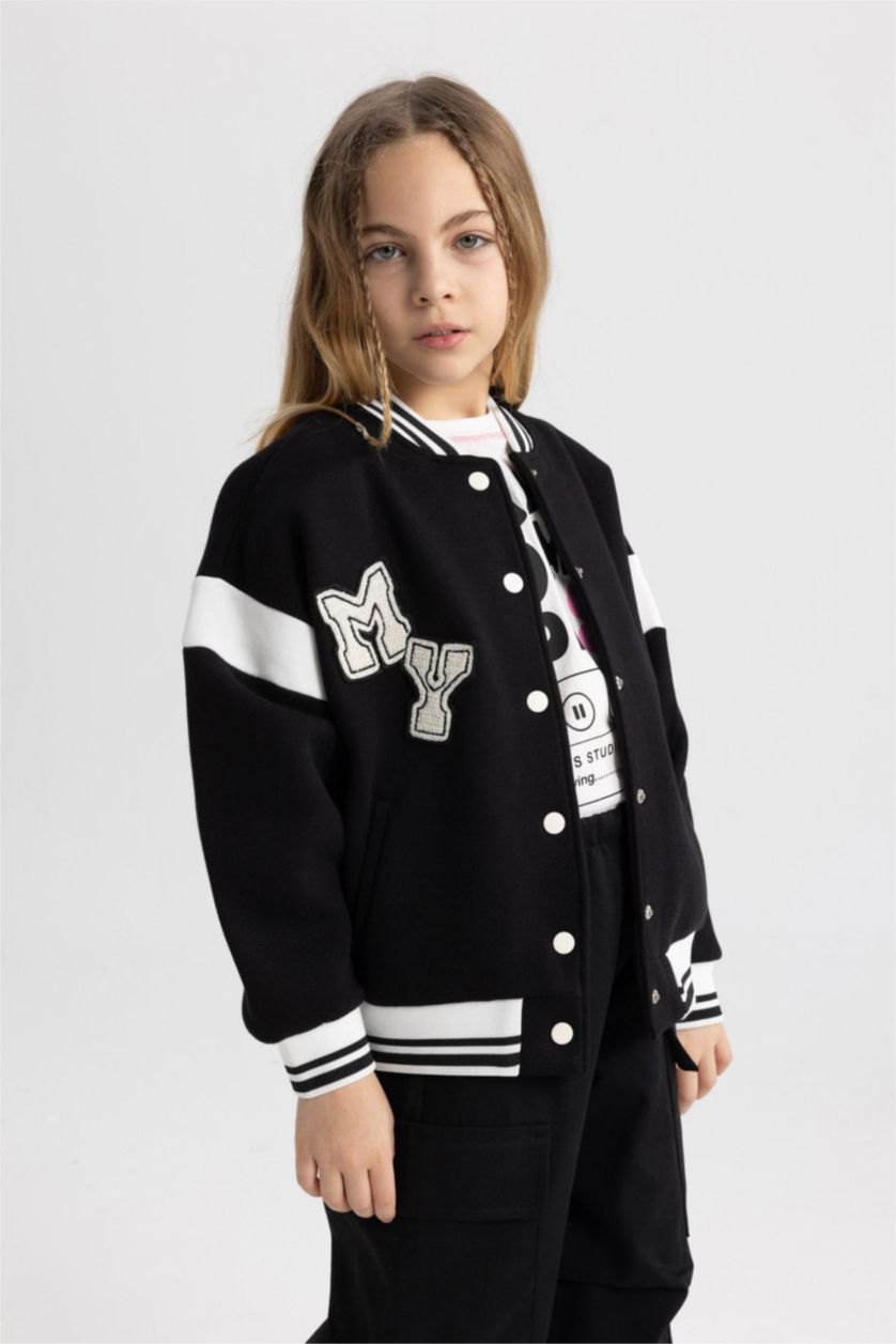 Девочки и подростки Черный Кардиган с круглым вырезом для девочек