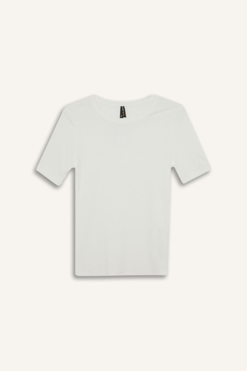 WOMAN Ecru Slim Fit Camisole Short Sleeve T-Shirt