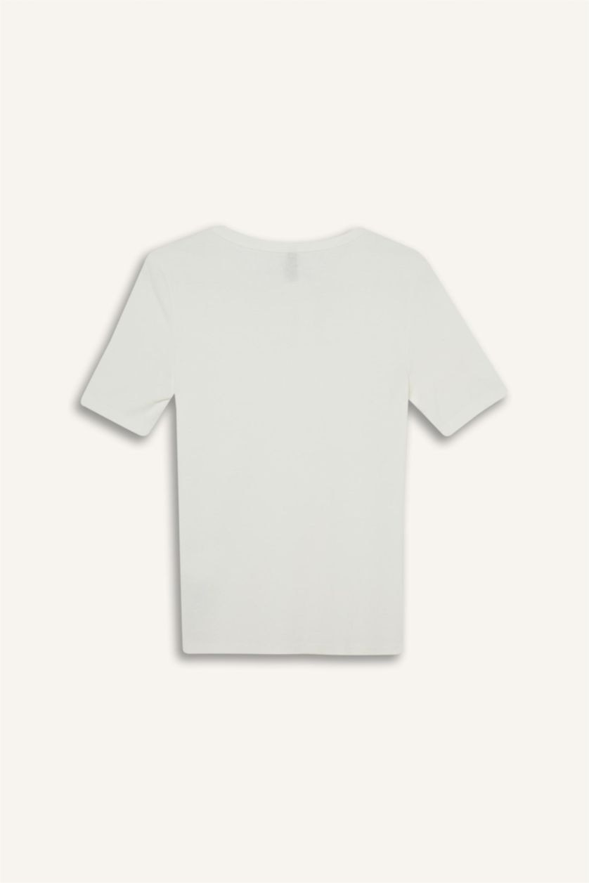 WOMAN Ecru Slim Fit Camisole Short Sleeve T-Shirt
