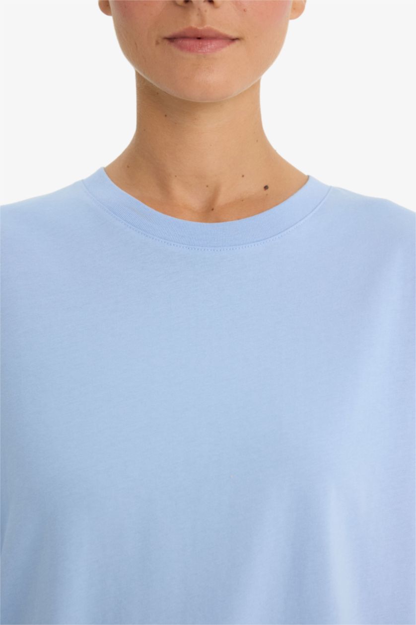 WOMAN Light Blue Oversize Fit Crew Neck Short Sleeve T-Shirt