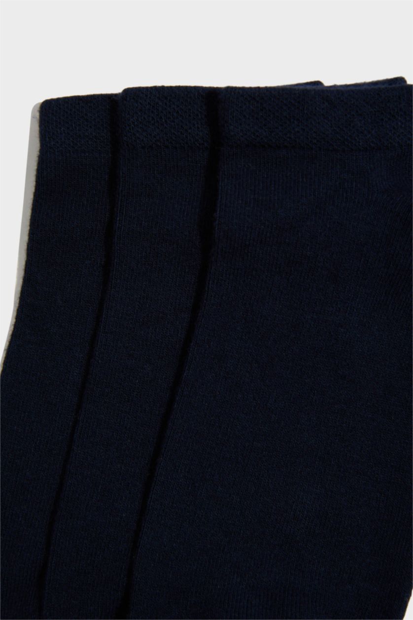 Erkek Lacivert 3'lü Bambu Patik Çorap