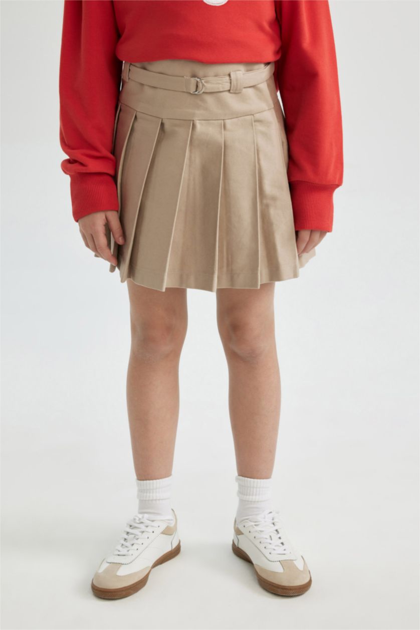 GIRLS & TEENS Stone Girl Pleated Gabardine Skirt