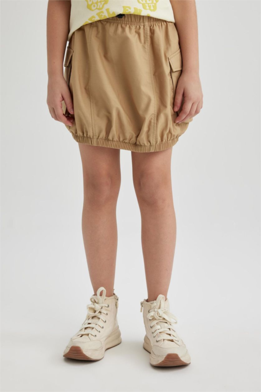 Kız Çocuk - Genç Kız Taş Kargo Cepli Poplin Etek Kız Çocuk