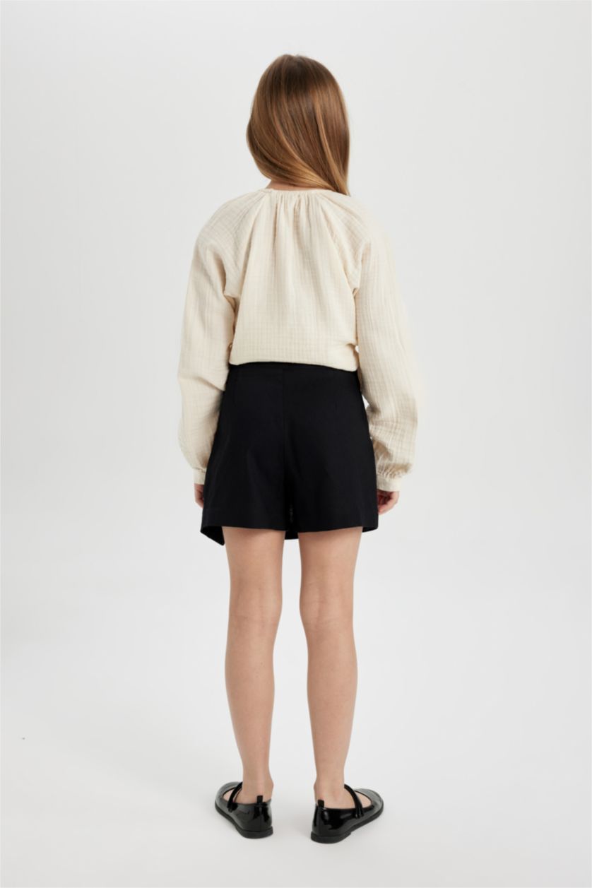 GIRLS & TEENS Black Girl Gabardine Regular Fit Skirt