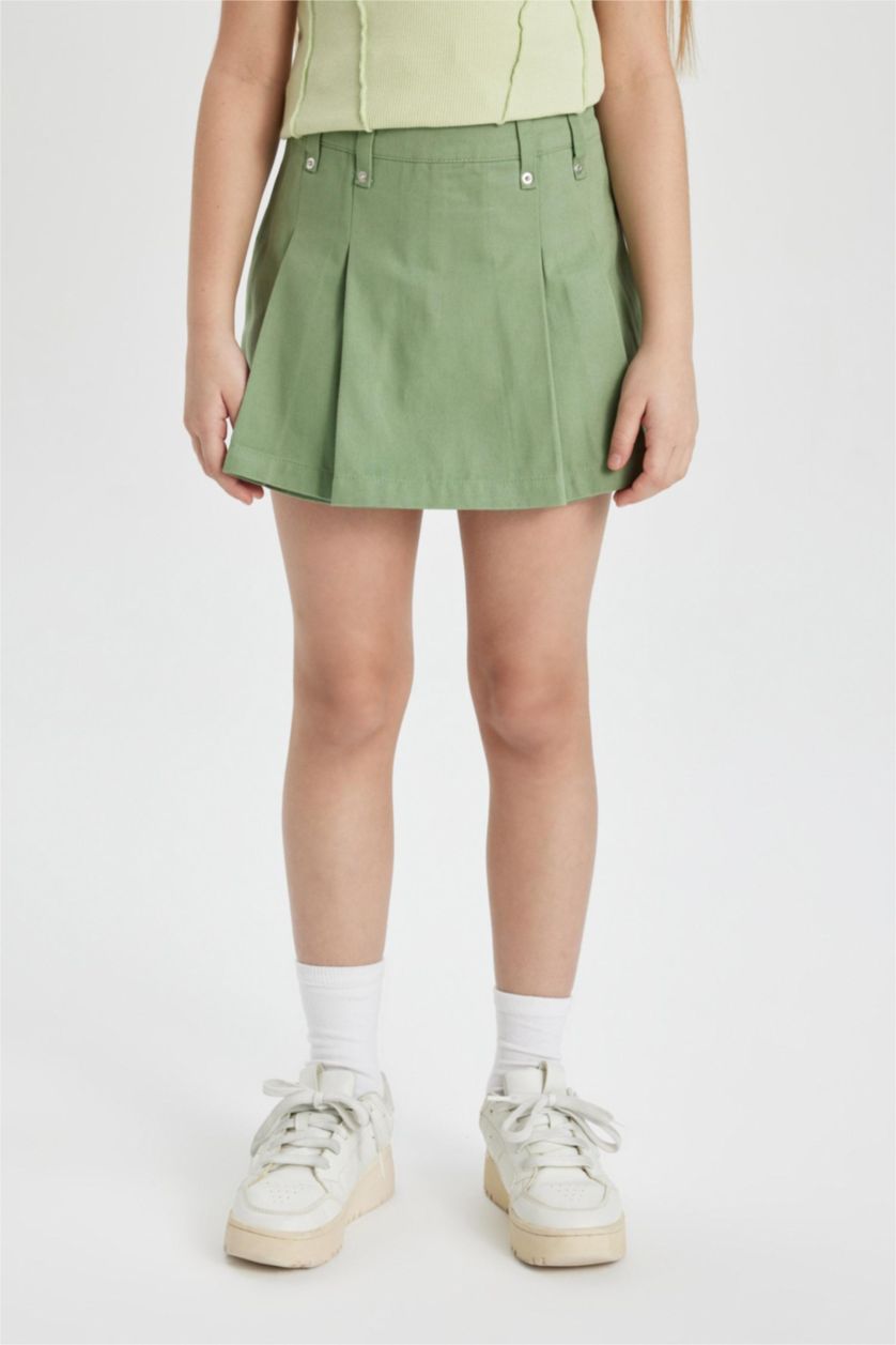GIRLS & TEENS Light Green Girl Gabardine Regular Fit Skirt