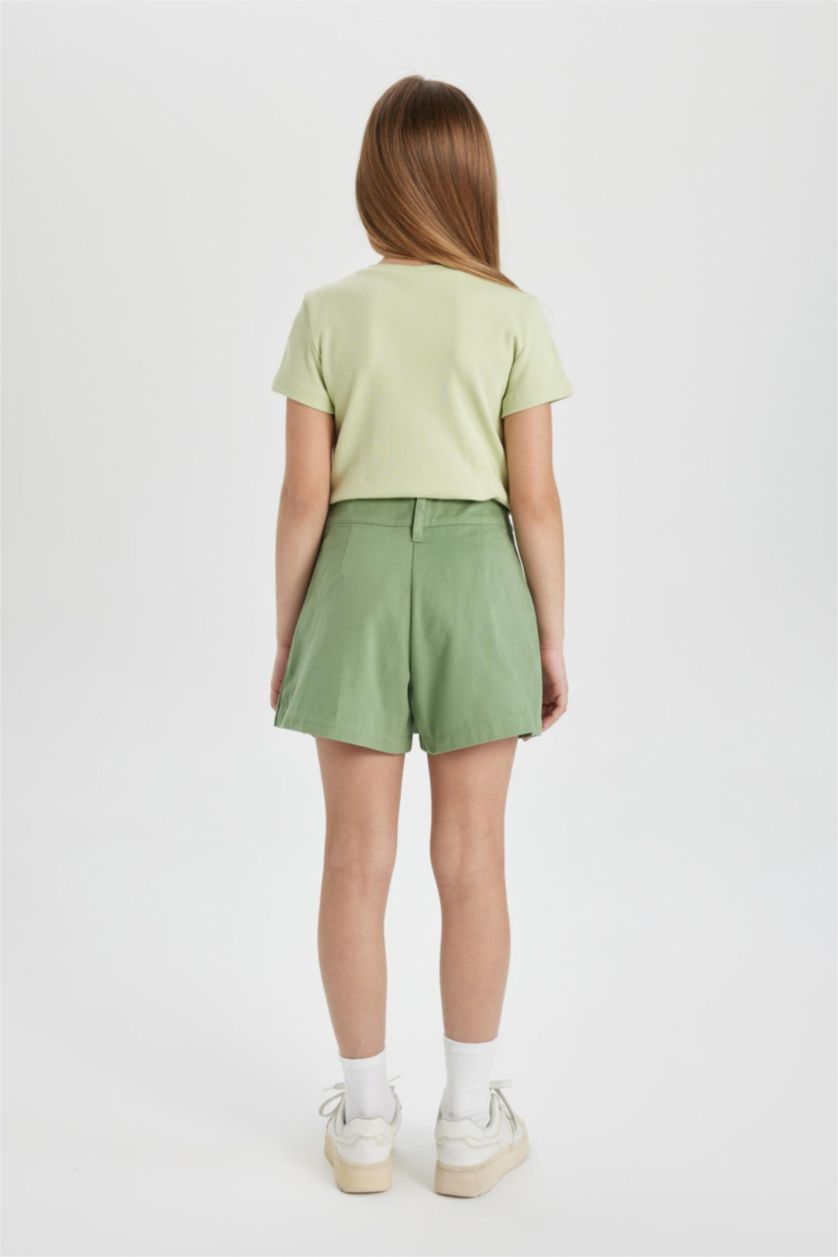 GIRLS & TEENS Light Green Girl Gabardine Regular Fit Skirt