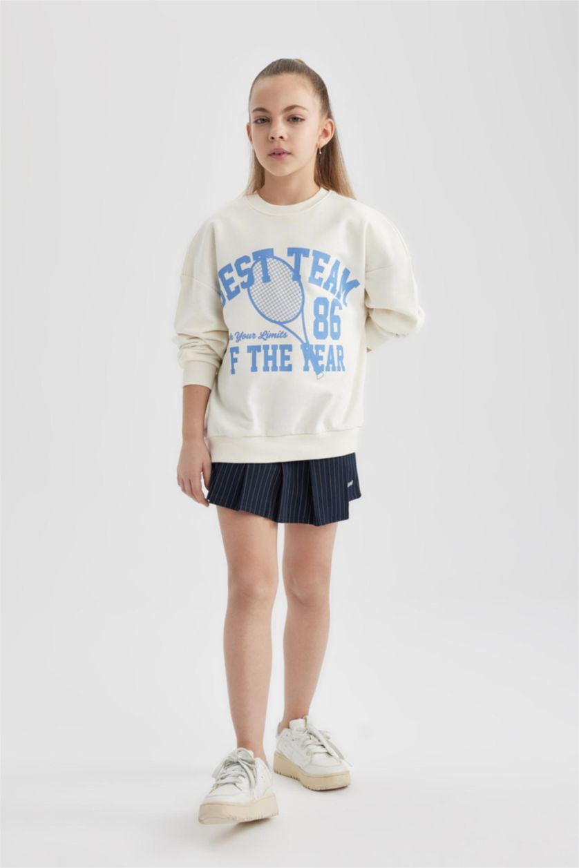 GIRLS & TEENS NAVY Girl Cotton Regular Fit Knitted Skirt