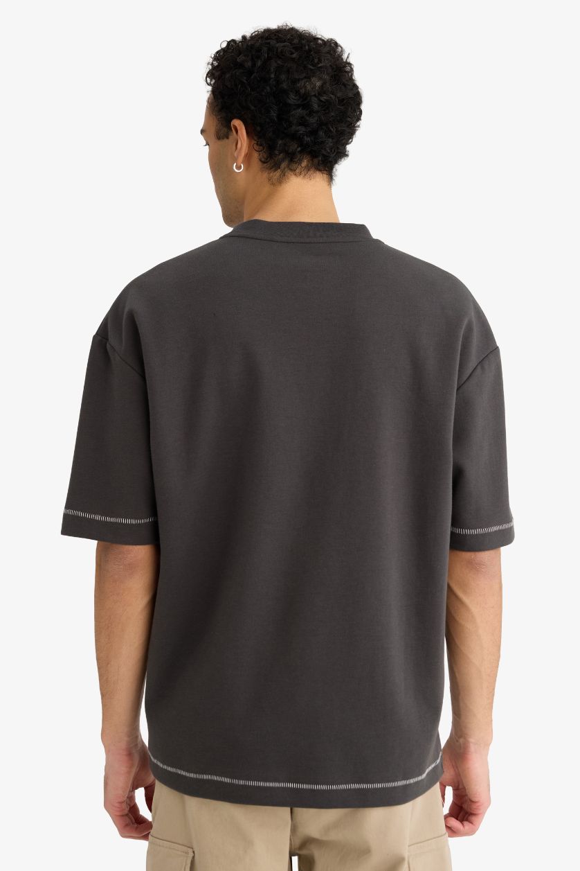 Erkek Antrasit Nefes Alabilen Kumaş Tişört
