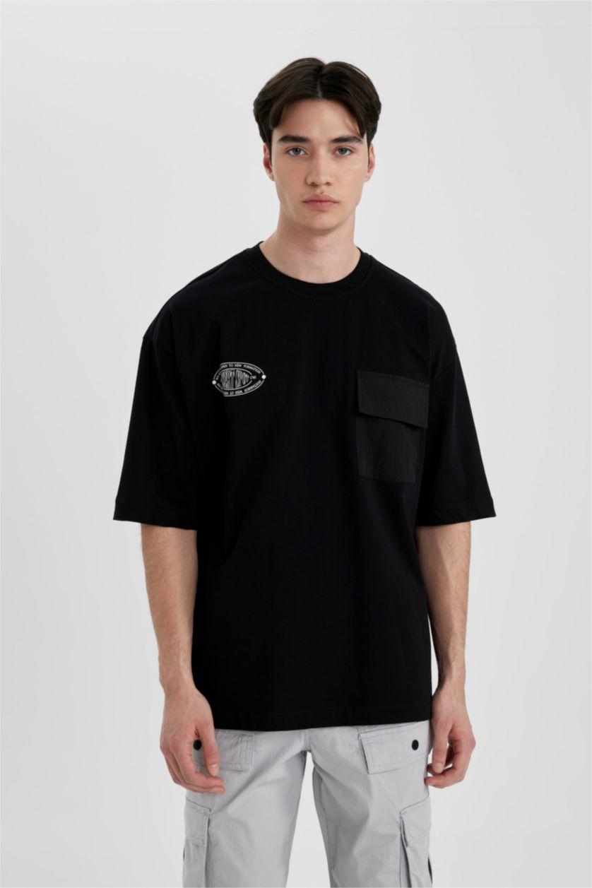 MAN Black Loose Fit Short Sleeve T-Shirt
