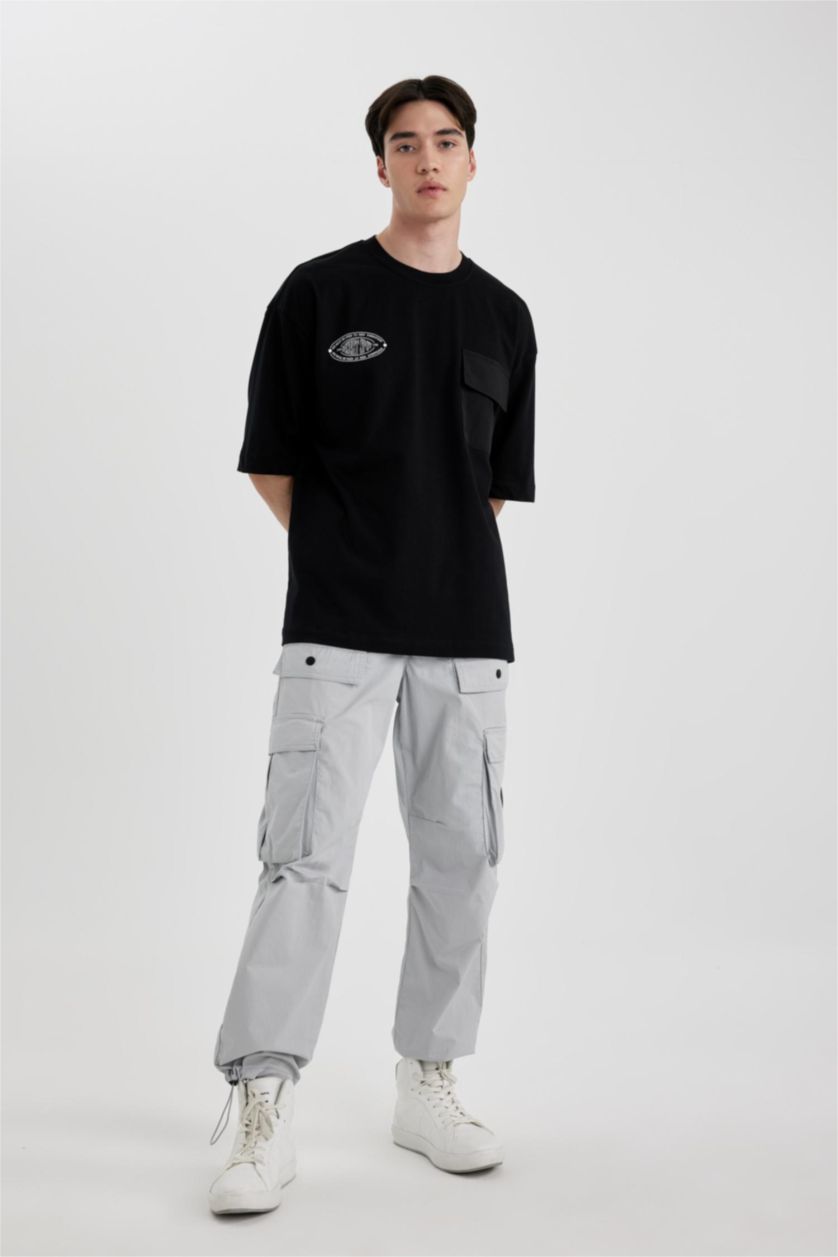 MAN Black Loose Fit Short Sleeve T-Shirt