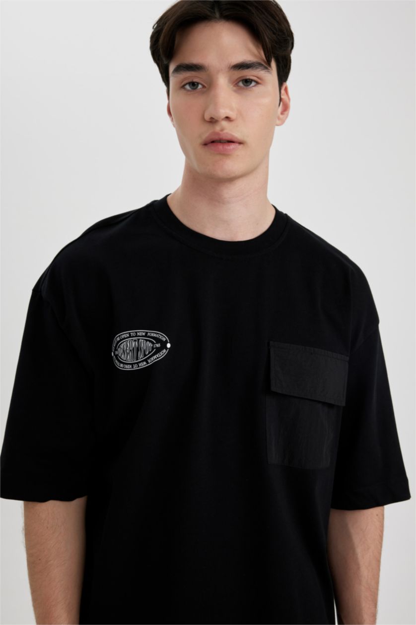 MAN Black Loose Fit Short Sleeve T-Shirt
