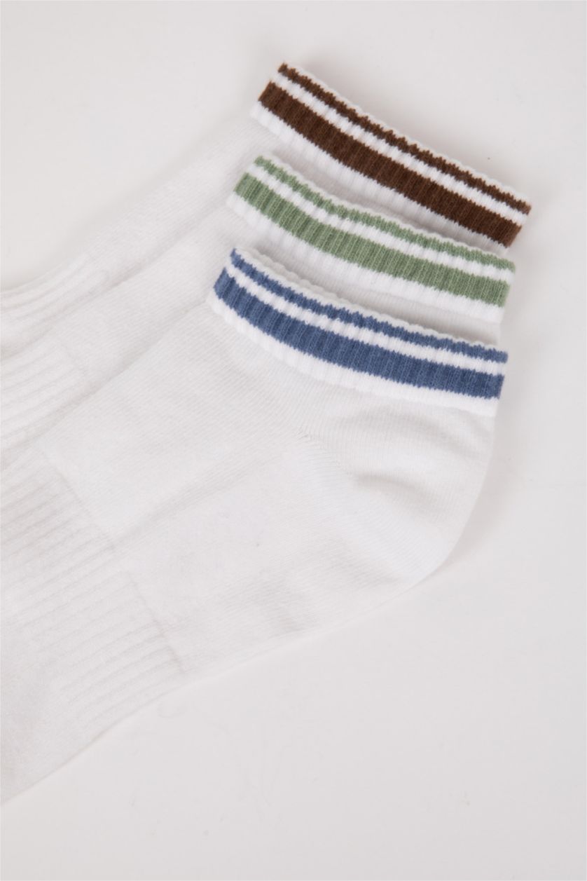 Erkek Beyaz Erkek 3'lü Pamuklu Patik Çorap