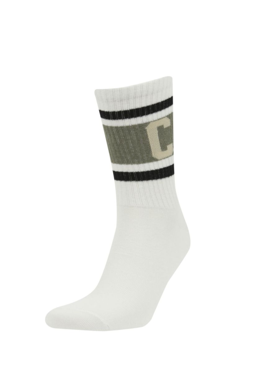 MAN White Man Striped 3 Piece Cotton Long Socks