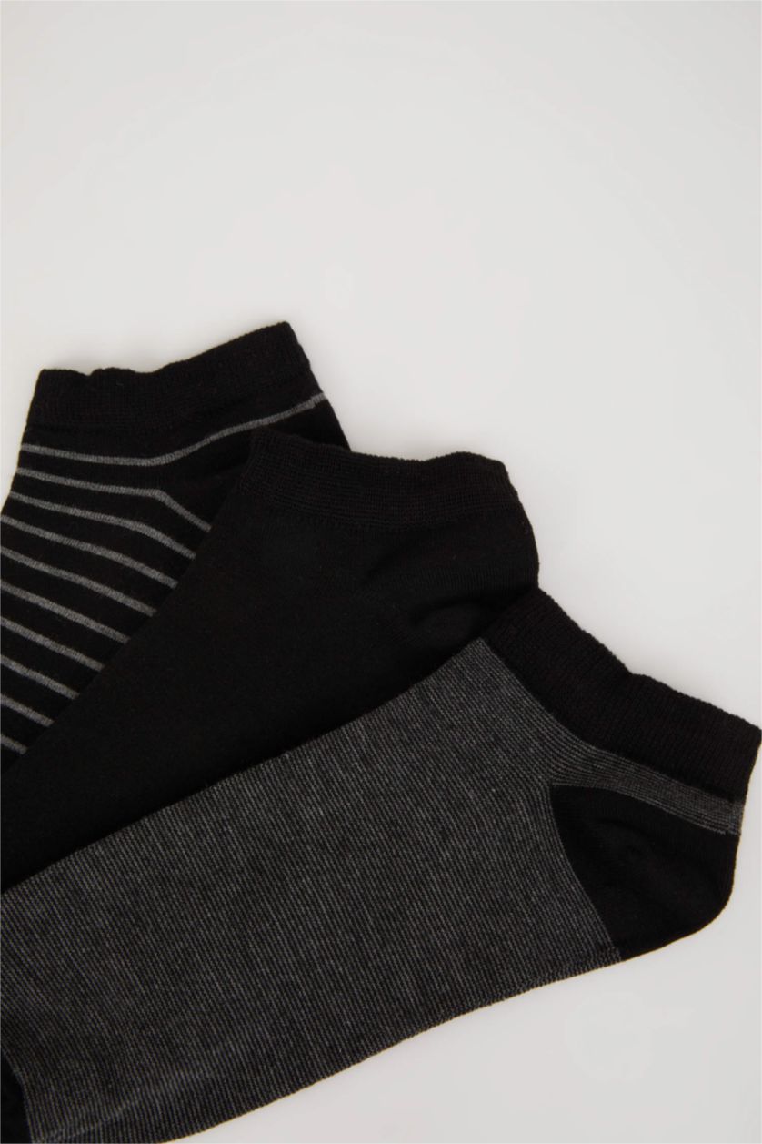 Erkek Siyah Erkek Dikişsiz 3'lü Bambu Bambu Çorap