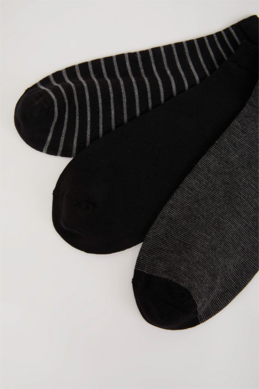 Erkek Siyah Erkek Dikişsiz 3'lü Bambu Bambu Çorap