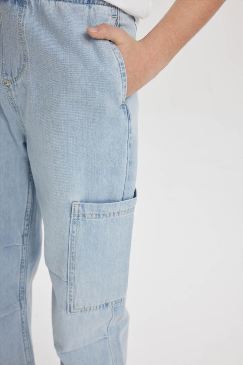 GARÇONS Bleu Pantalon Jean CARGO PARACHUTE