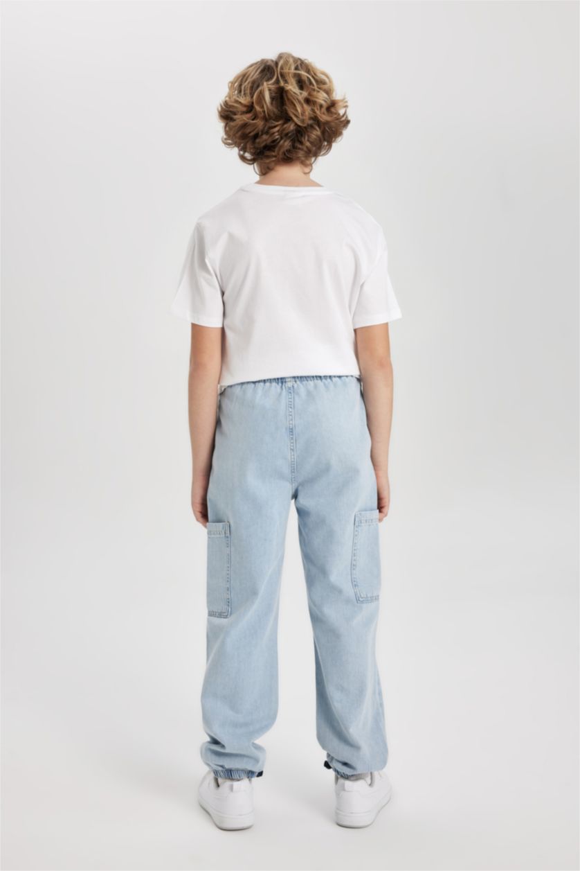 GARÇONS Bleu Pantalon Jean CARGO PARACHUTE