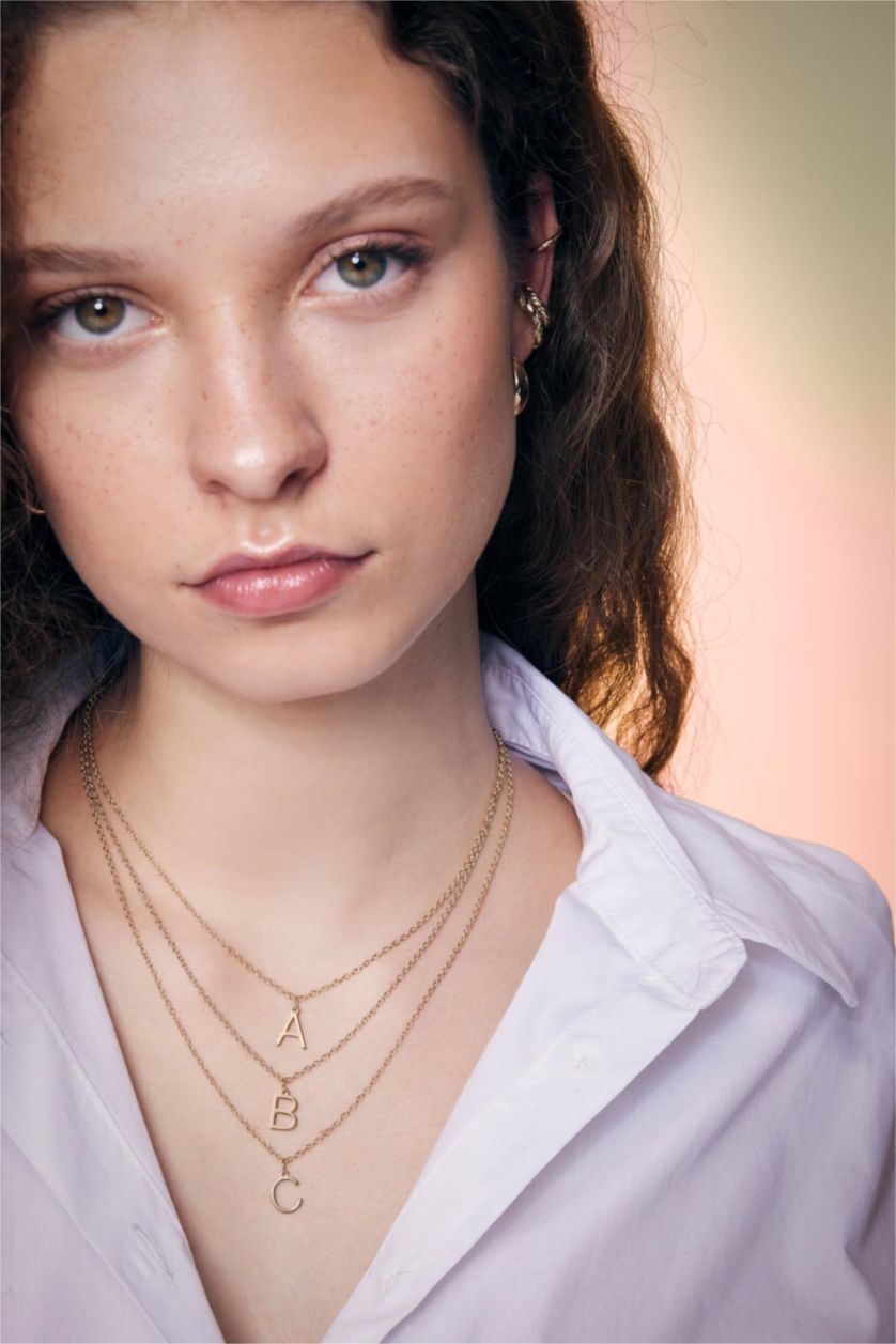 WOMAN GOLD Woman B Letter Gold Necklace