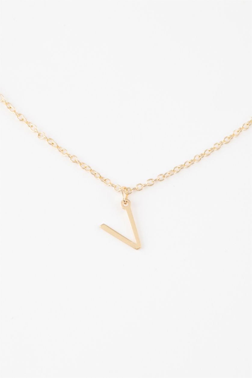 WOMAN GOLD Woman V Letter Gold Necklace