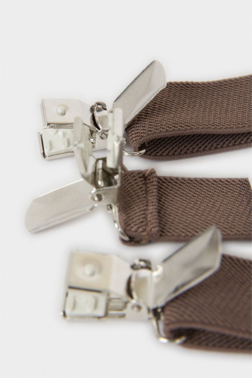 Erkek Çocuk - Genç Erkek Vizon Pamuklu Papyon Pantolon Askısı 2'li Erkek Çocuk