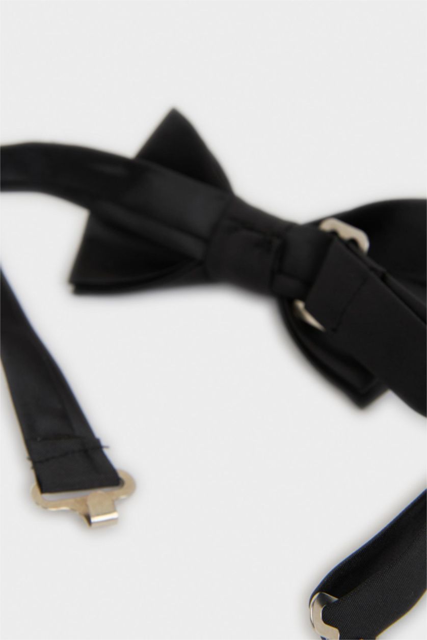Young Boys - Teen Boys Black Boy Cotton Bow Tie Suspenders 2 Piece Set