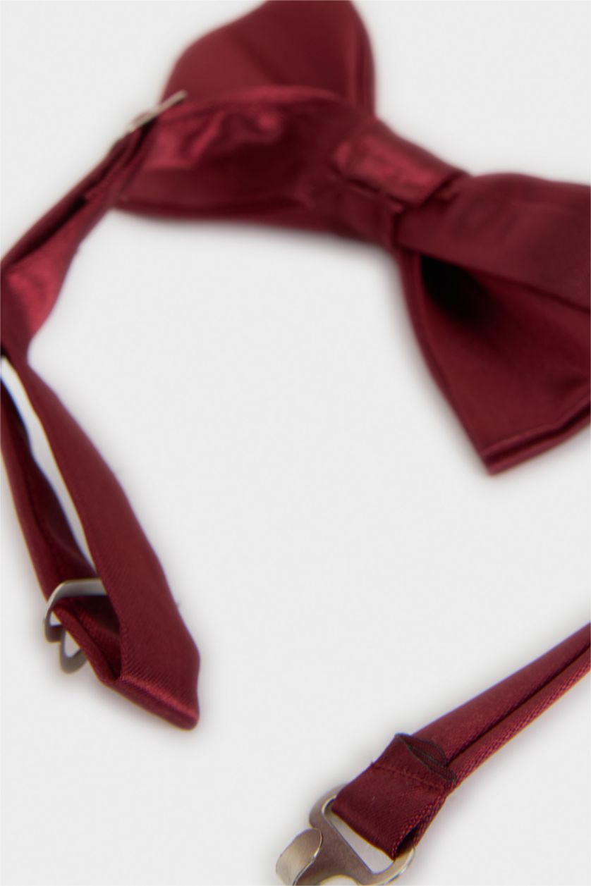 Erkek Çocuk - Genç Erkek Bordo Pamuklu Papyon Pantolon Askısı 2'li Erkek Çocuk