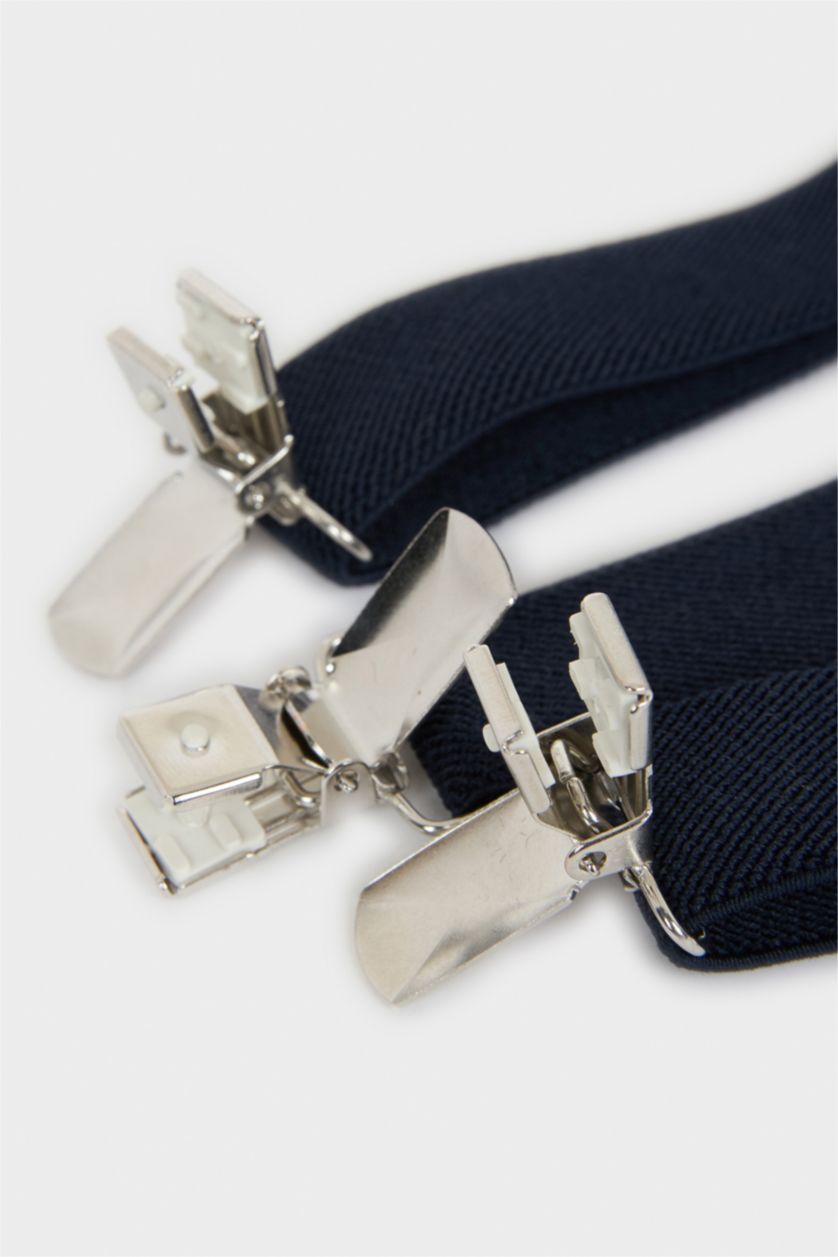 Erkek Çocuk - Genç Erkek Lacivert Pamuklu Papyon Pantolon Askısı 2'li Erkek Çocuk