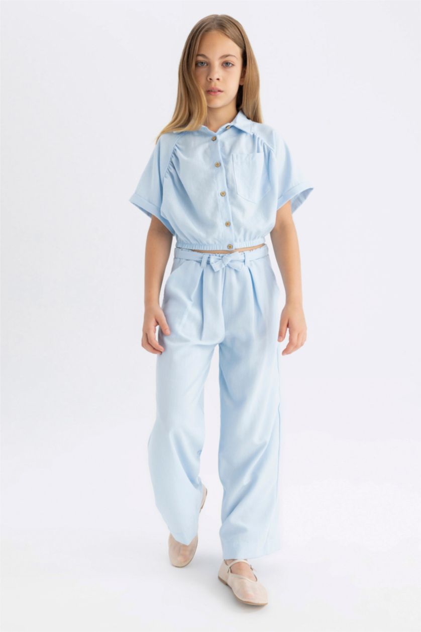GIRLS & TEENS Light Blue Girl Wide Leg Pants