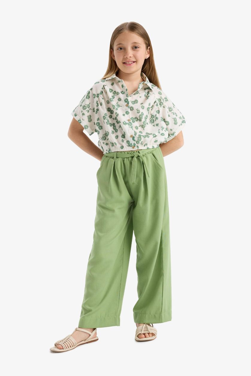 Girls & Teens Green Girl Wide Leg Pants