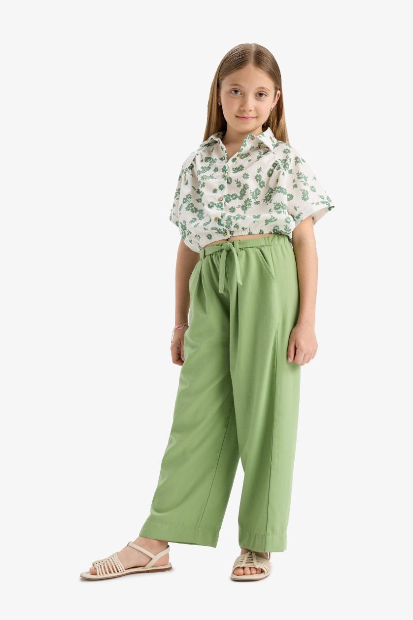 Girls & Teens Green Girl Wide Leg Pants