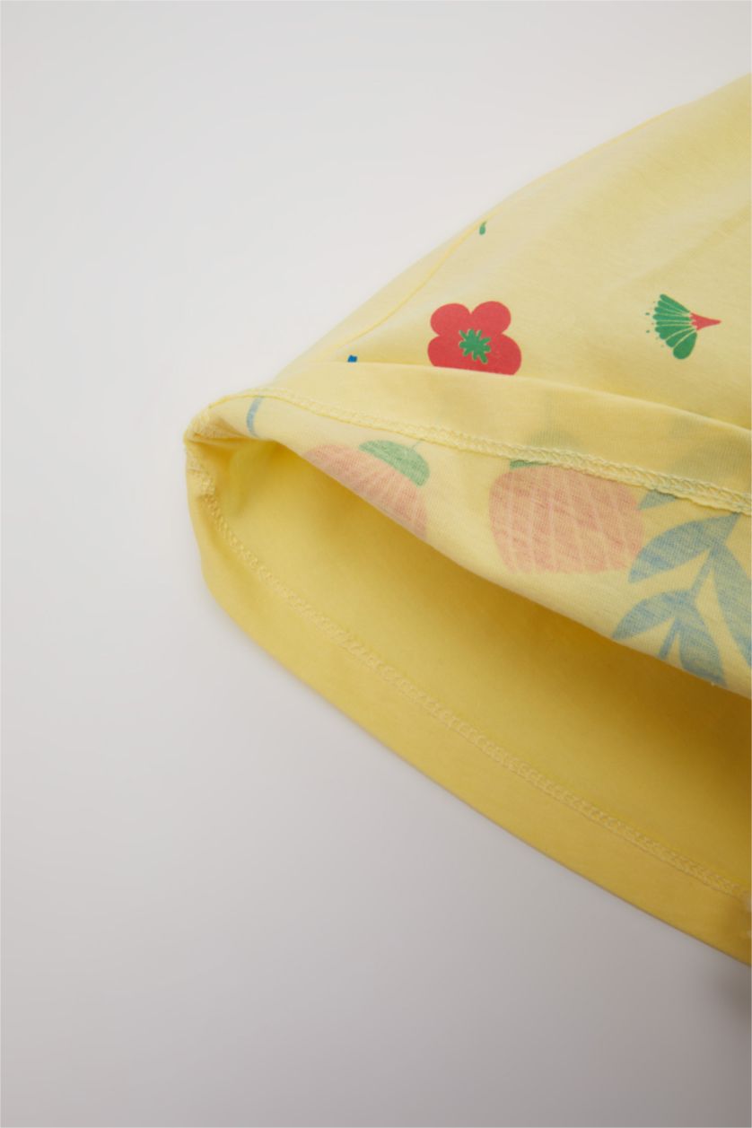 BÉBÉ FILLE Jaune Robe en Tricot Fleur Col Ras Du Cou Sans Manches