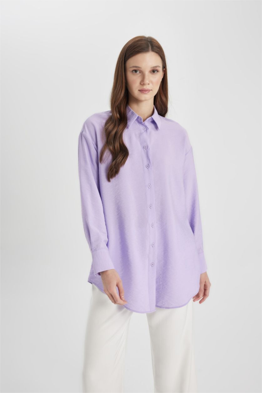 WOMAN Light Lilac Relax Fit Long Sleeve Tunic